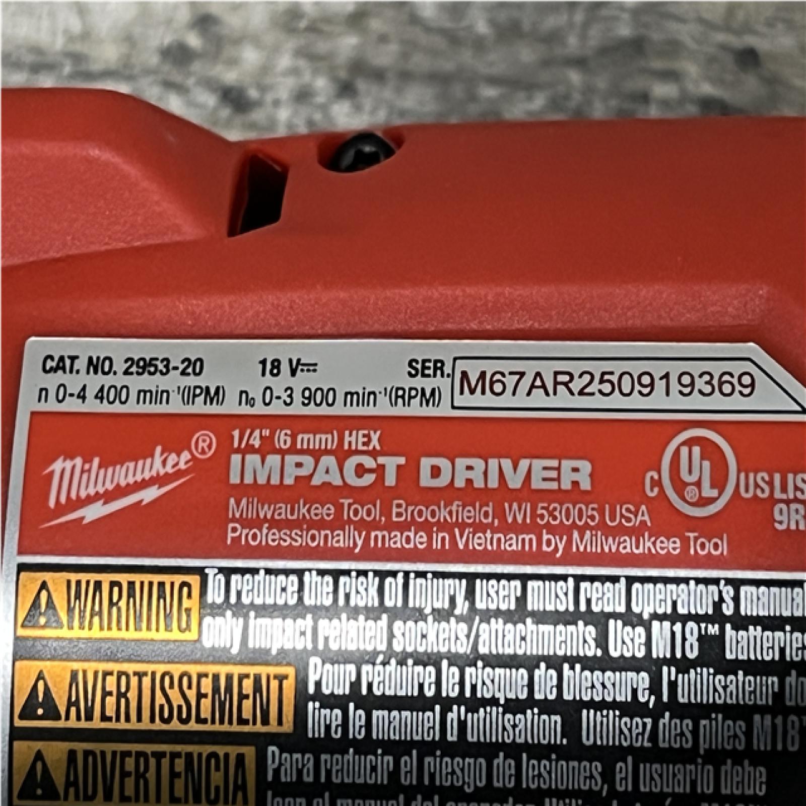 AS-IS Milwaukee FUEL 18V Lithium-Ion Brushless Cordless 1/4 in. Hex Impact Driver Kit