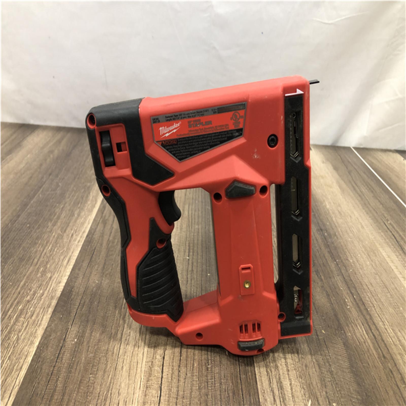 AS-IS Milwaukee 12-Volt Lithium-Ion Cordless 3/8 in. Crown Stapler (Tool-Only)