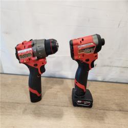 AS-IS- Milwaukee 12V Brushless Hammer Drill and Impact Driver Combo Kit
