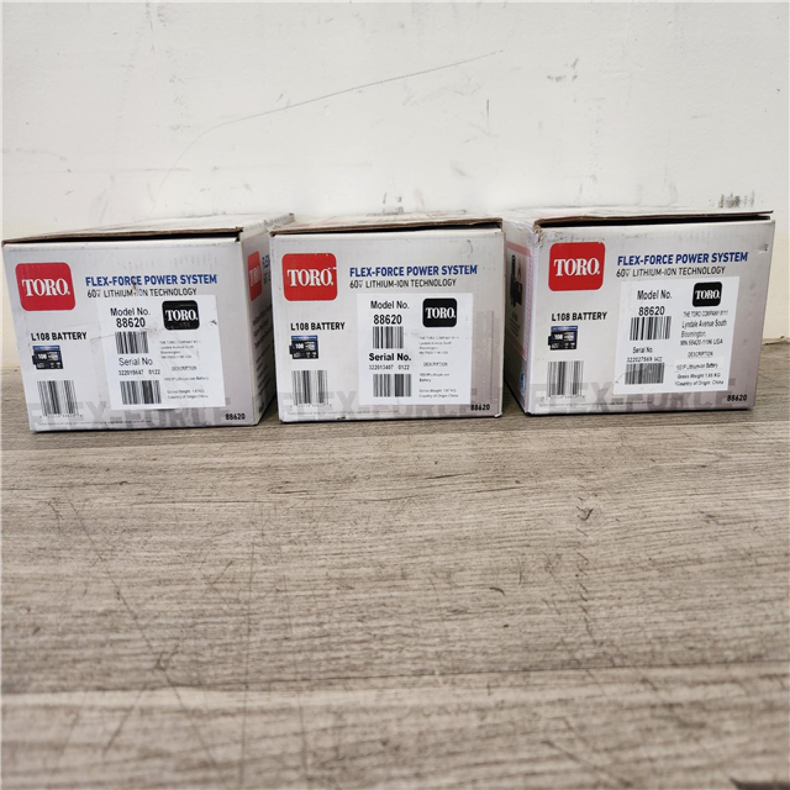 Phoenix Location NEW Toro 60V MAX* Flex-Force 2.5Ah Lithium-Ion Battery (3 Pack)