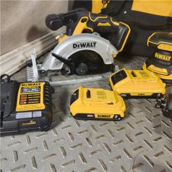 Houston location- AS-IS DEWALT 20-Volt MAX Lithium-Ion Cordless 7-Tool Combo Kit with 2.0 Ah Battery, 5.0 Ah Battery and Charger Appears in new condition