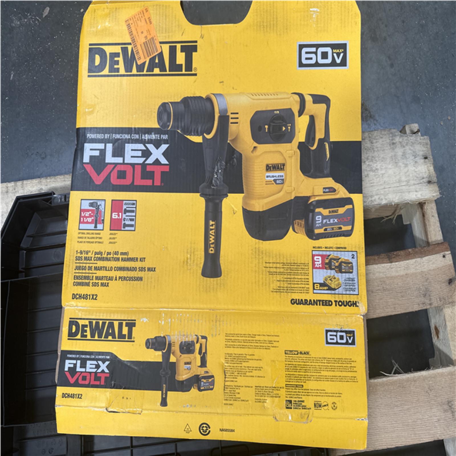 CALIFORNIA AS IS DEWALT DCH481X2 SDS MAX COMBINATION HAMMER KIT