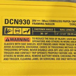AS-IS DEWALT 20-Volt 30° Cordless Framing Nailer Kit