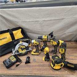 AS-IS DEWALT 20-Volt MAX Lithium-Ion Cordless 7-Tool Combo Kit with 2.0 Ah Battery, 5.0 Ah Battery and Charger
