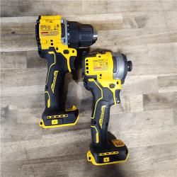 HOUSTON LOCATION - AS-IS Dewalt DCK225D2 20V MAX ATOMIC Brushless Compact Lithium-Ion 1/2 in. Cordless Drill Driver and 1/4 in. Impact Driver Combo Kit with 2 Batteries 2 Ah