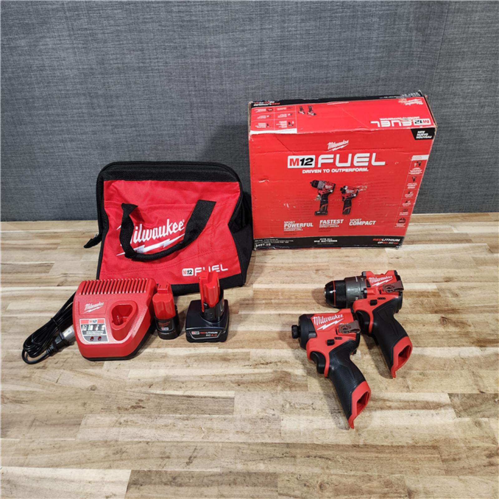 HOUSTON LOCATION - AS-IS (APPEARS LIKE NEW) Milwaukee FUEL 12-Volt Lithium-Ion Brushless Cordless Hammer Drill and Impact Driver Combo Kit