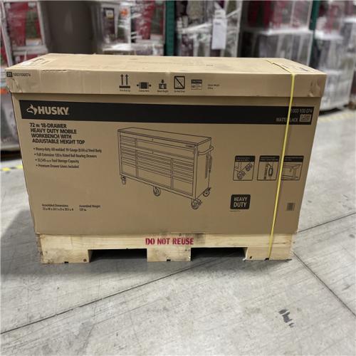 DALLAS LOCATION- Husky 72 in. W x 24 in. D Heavy Duty 18-Drawer Mobile Workbench