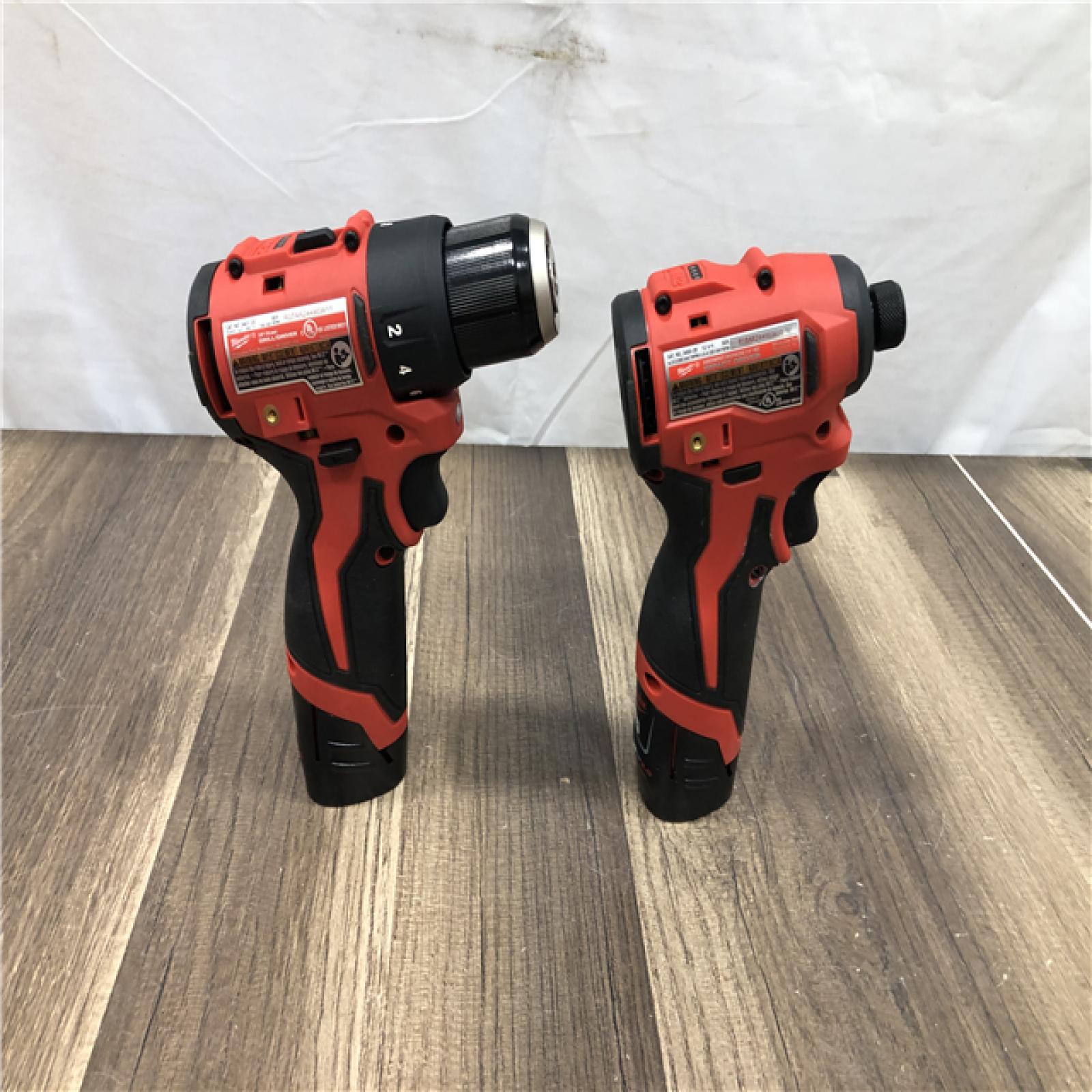 AS-IS Milwaukee 12-Volt Lithium-Ion Brushless Cordless Subcompact Drill and Impact Driver Combo Kit