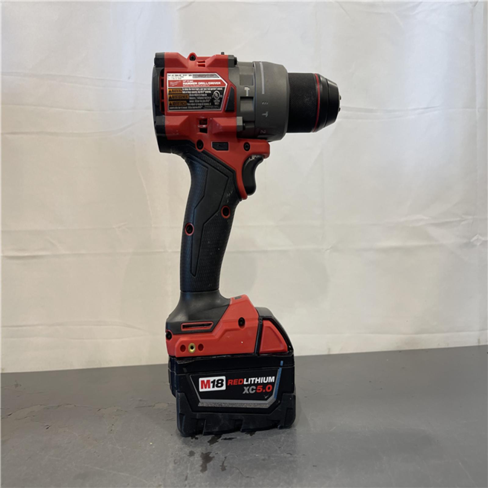 AS-IS -  - Milwaukee M18 FUEL 18V Lithium-Ion Brushless Cordless 1/2 in. Hammer Drill Driver Kit