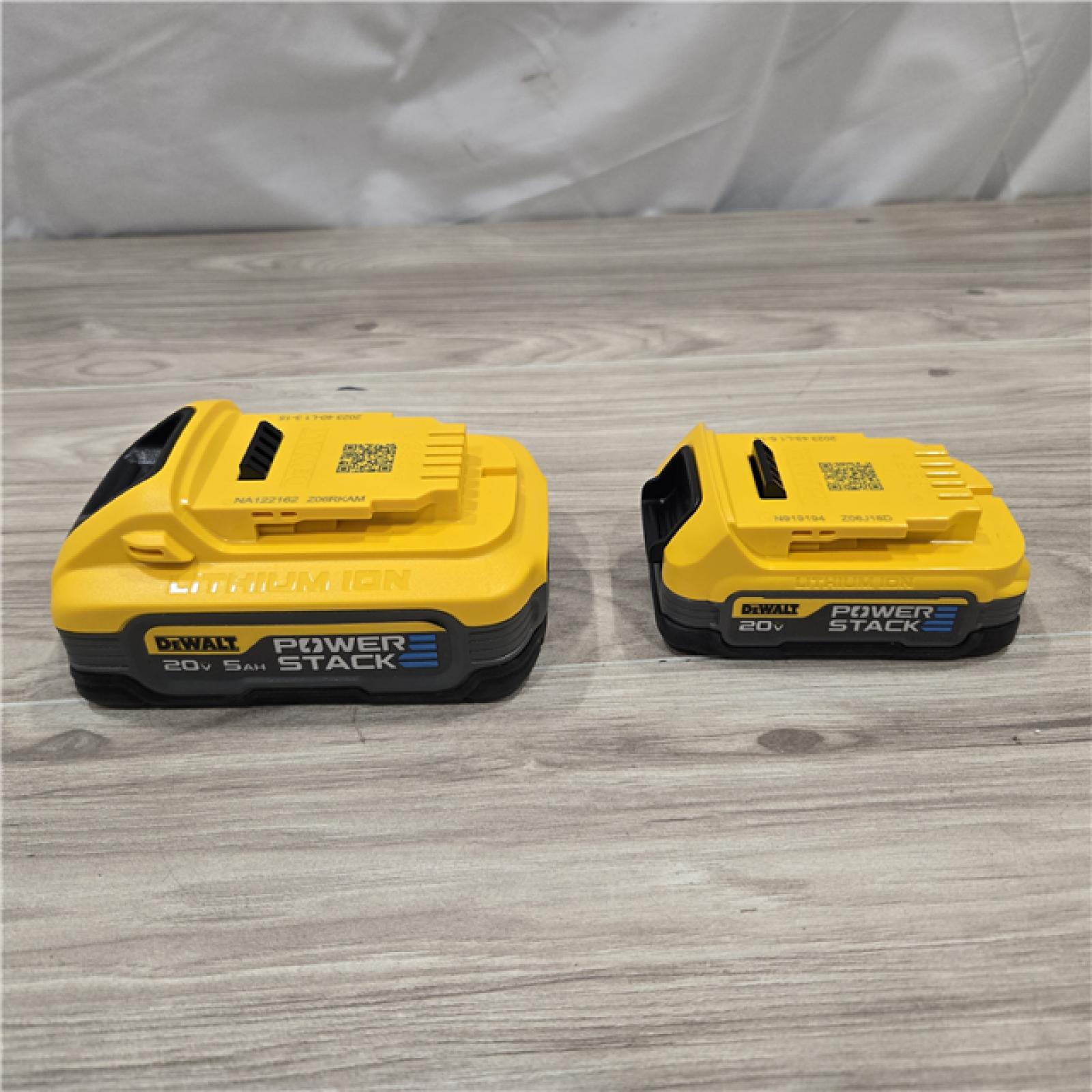 AS-IS DeWalt 20V MAX POWERSTACK DCBP315-2C Lithium-Ion 1.7Ah and 5Ah Battery and Charger Starter Kit