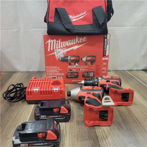 AS-IS Milwaukee M18 18V Cordless Brushed 2 Tool Drill/Driver and Impact Driver Kit