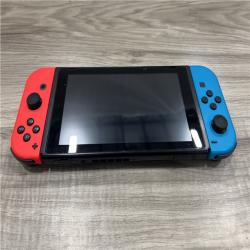 AS-IS Nintendo Switch Game Console - Black (HAC-001(-01) w/Blue & Red Joycon