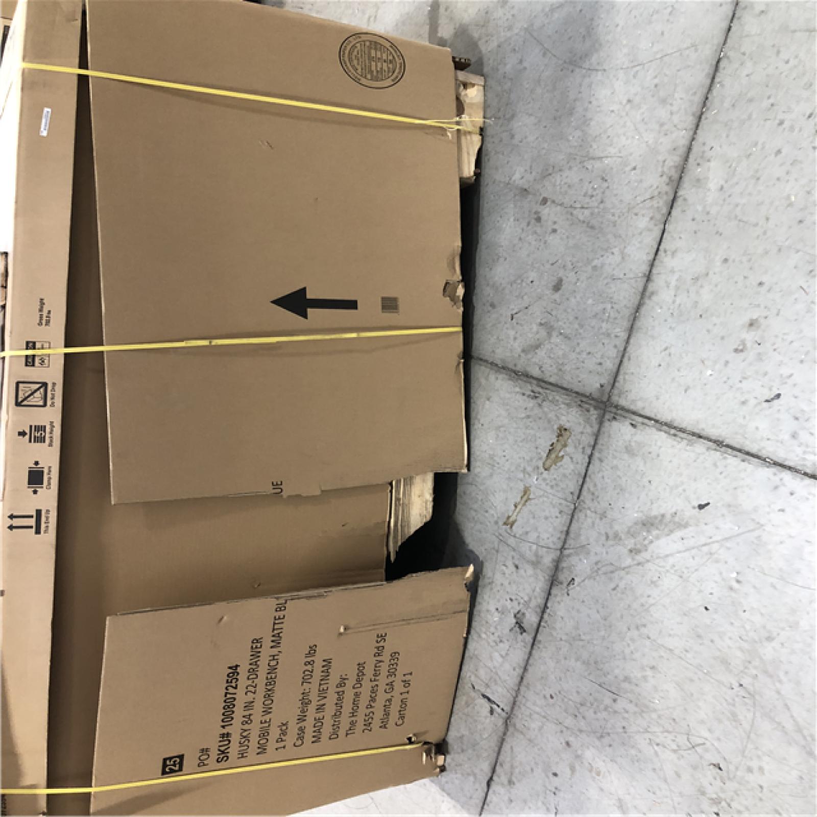 DALLAS LOCATION- AS-IS Husky Tool Storage Heavy Duty 84 in. W x 24 in. D Matte Blue Mobile Workbench Cabinet