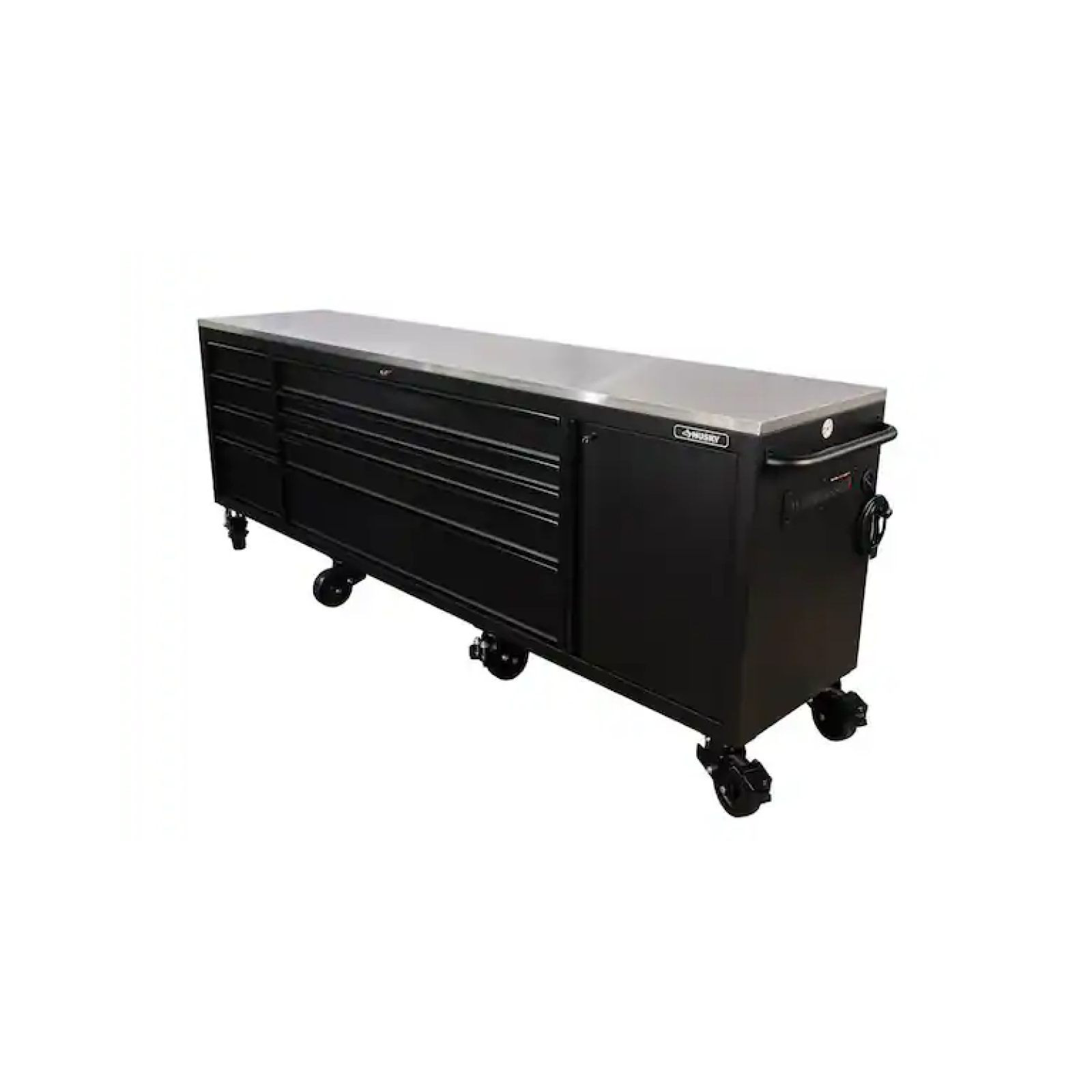 DALLAS LOCATION- AS-IS HUSKY 108 IN. 09 DRAWER MOBILE WORKBENCH  MATTE BLACK