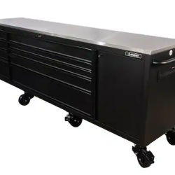 DALLAS LOCATION- AS-IS HUSKY 108 IN. 09 DRAWER MOBILE WORKBENCH  MATTE BLACK