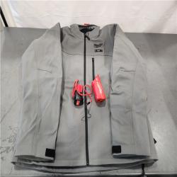 AS-IS- Milwaukee Men's Large 12-Volt Lithium-Ion Cordless Tough Shell Gray Heated Jacket Kit