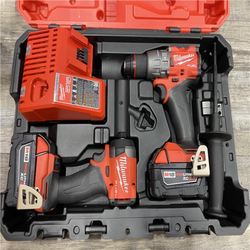 AS-IS Milwaukee FUEL 18V Lithium-Ion Brushless Cordless Hammer Drill and Impact Driver Combo Kit
