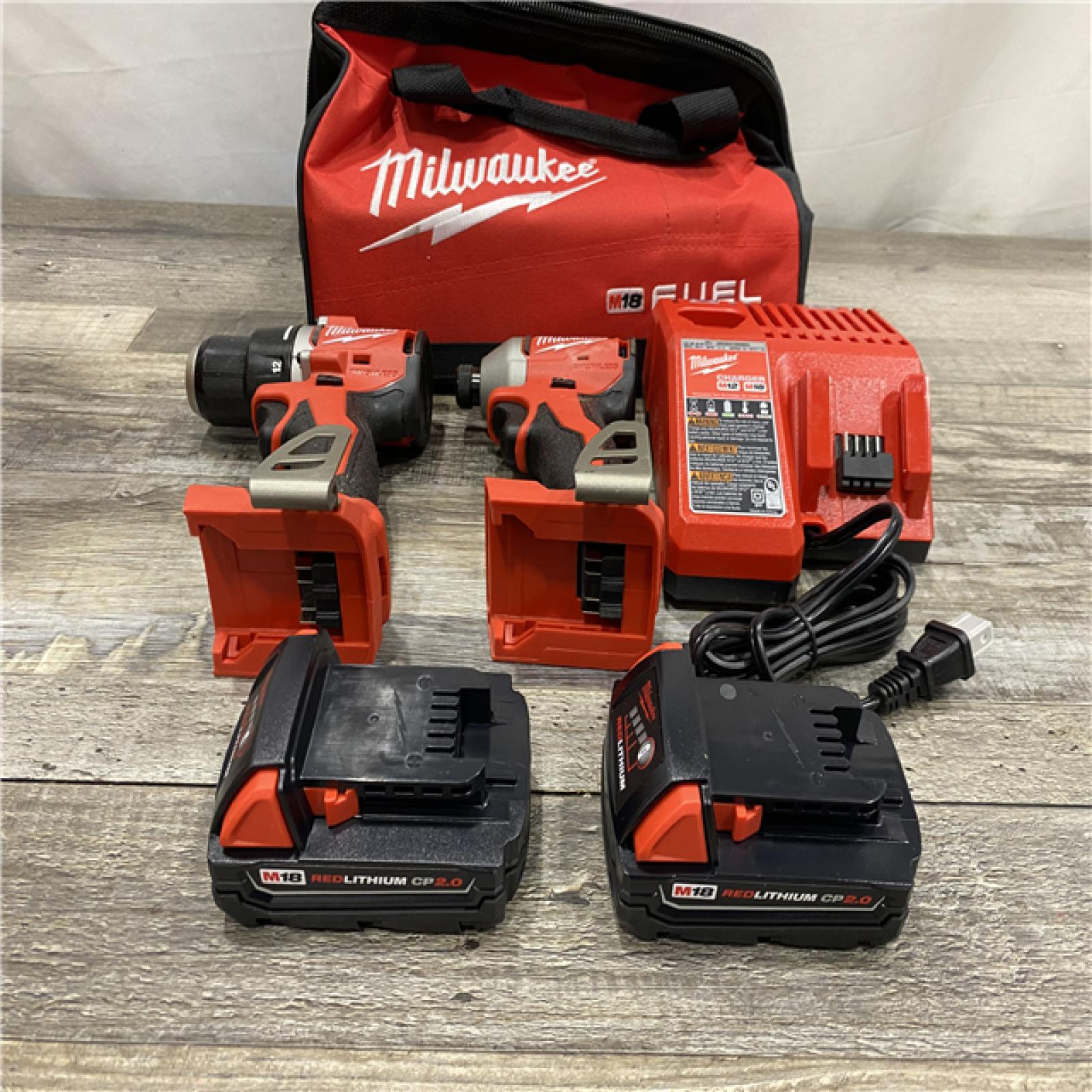 AS-IS Milwaukee 18V Lithium-Ion Brushless Cordless Compact Drill/Impact Combo Kit
