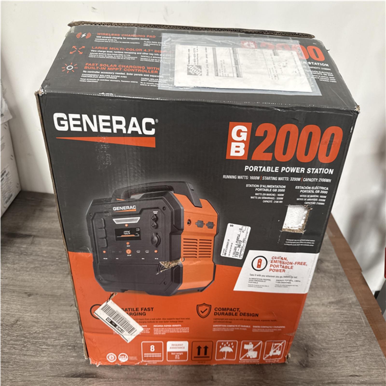 CALIFORNIA AS IS GENERAC 2000 PORTABLE POWER STATION