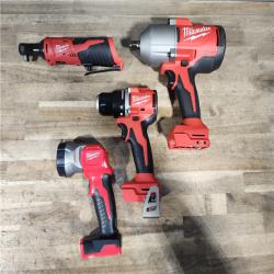 HOUSTON LOCATION - AS-IS MILWAUKEE 4 TOOL COMBO KIT W/ (2) BATTERY & CHARGER