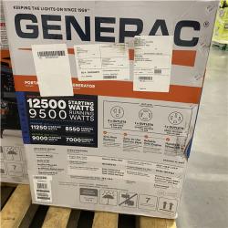 Dallas Location - As-Is  Generac Generac GP Series 9 500 Watt (120 / 240V) Electric Button / Recoil Start Tri-Fuel Portable Generator
