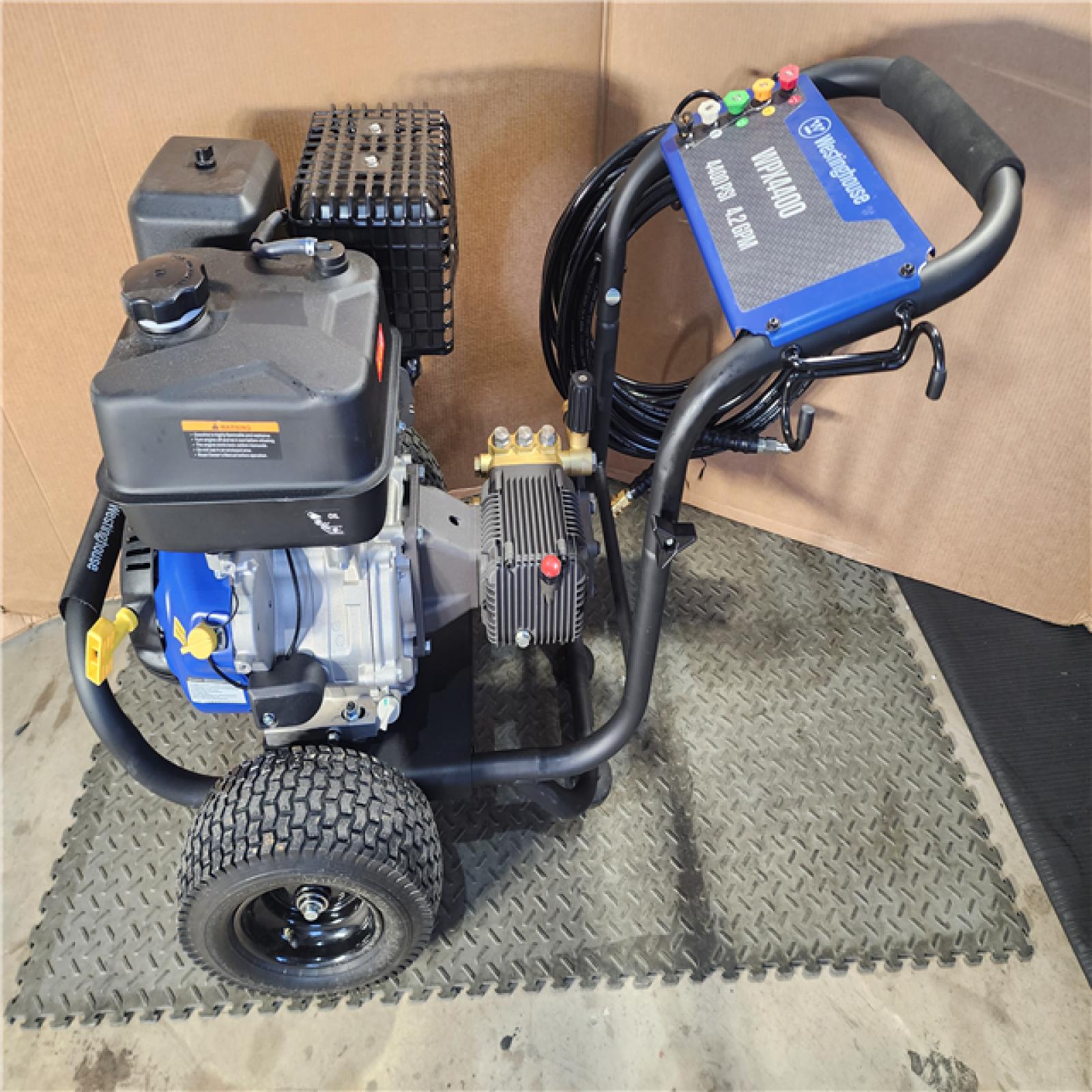 HOUSTON LOCATION - AS-IS WESTING HOUSE WPX 4400 PSI 4.2 GPM 420 CC Cold Water Gas Powered Triplex Pump Pressure Washer with 5 Quick Connect Nozzles
