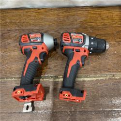 AS-IS Milwaukee 18V Cordless Brushed 2 Tool Drill/Driver and Impact Driver Kit