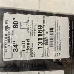 DALLAS LOCATION - Masonite 34 In. X 80 In. X 4-9/16 In. Primed 6-Panel Single Prehung Interior Door Left Hand Flat Jamb PALLET-(6 UNITS)