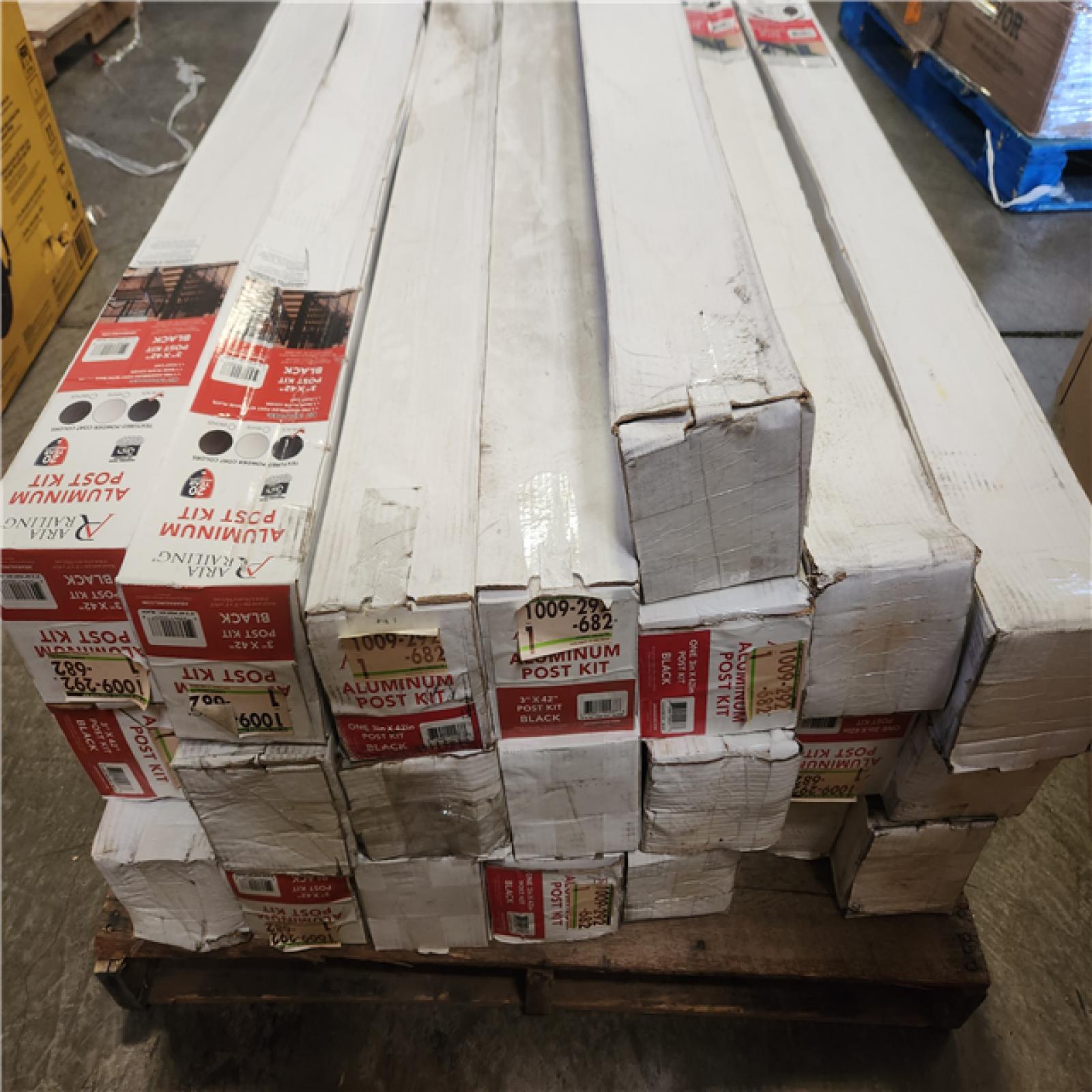 Phoenix Aria Railing 3 in. x 3 in. x 42 in. Black Powder Coated Aluminum Deck Post Kit Pallet (22-Posts)