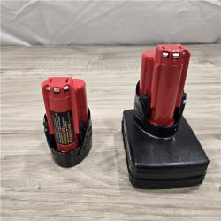 LIKE NEW! - Milwaukee M12 12V 4.0 Ah and 2.0 Ah Battery Packs and Charger Starter Kit (48-59-2424)