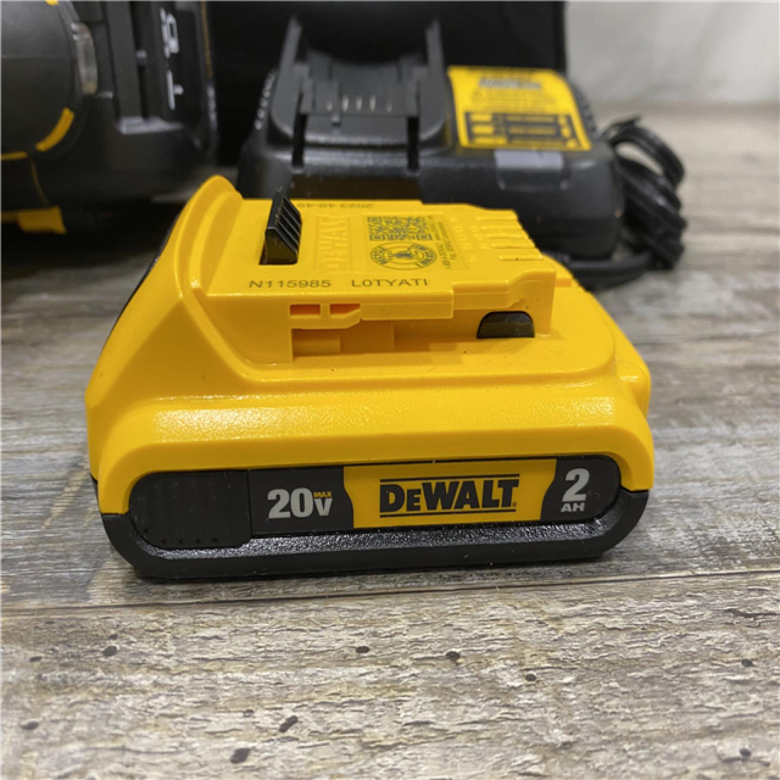 AS-IS DEWALT 20V MAX Lithium-Ion 15-Degree Electric Cordless Roofing Nailer Kit