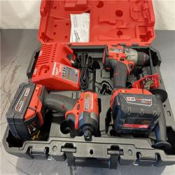 AS-IS - MILWAUKEE FUEL 18V Lithium-Ion Brushless Cordless Hammer Drill and Impact Driver (2 Tool) Combo Kit