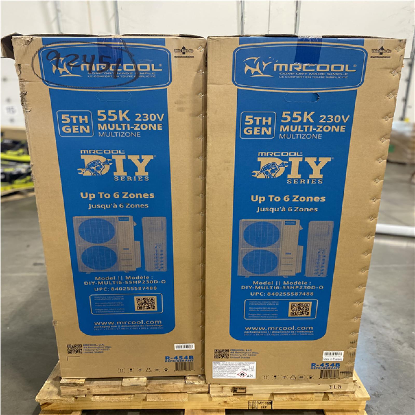 DALLAS LOCATION - AS IS- MR.COOL 5th Gen Multi-Zone 4-Zone 55 000 BTU 22 SEER2 (6K + 9K + 18K + 24K) Ductless Mini-Split Air Conditioner and Heat Pump (2 UNITS)