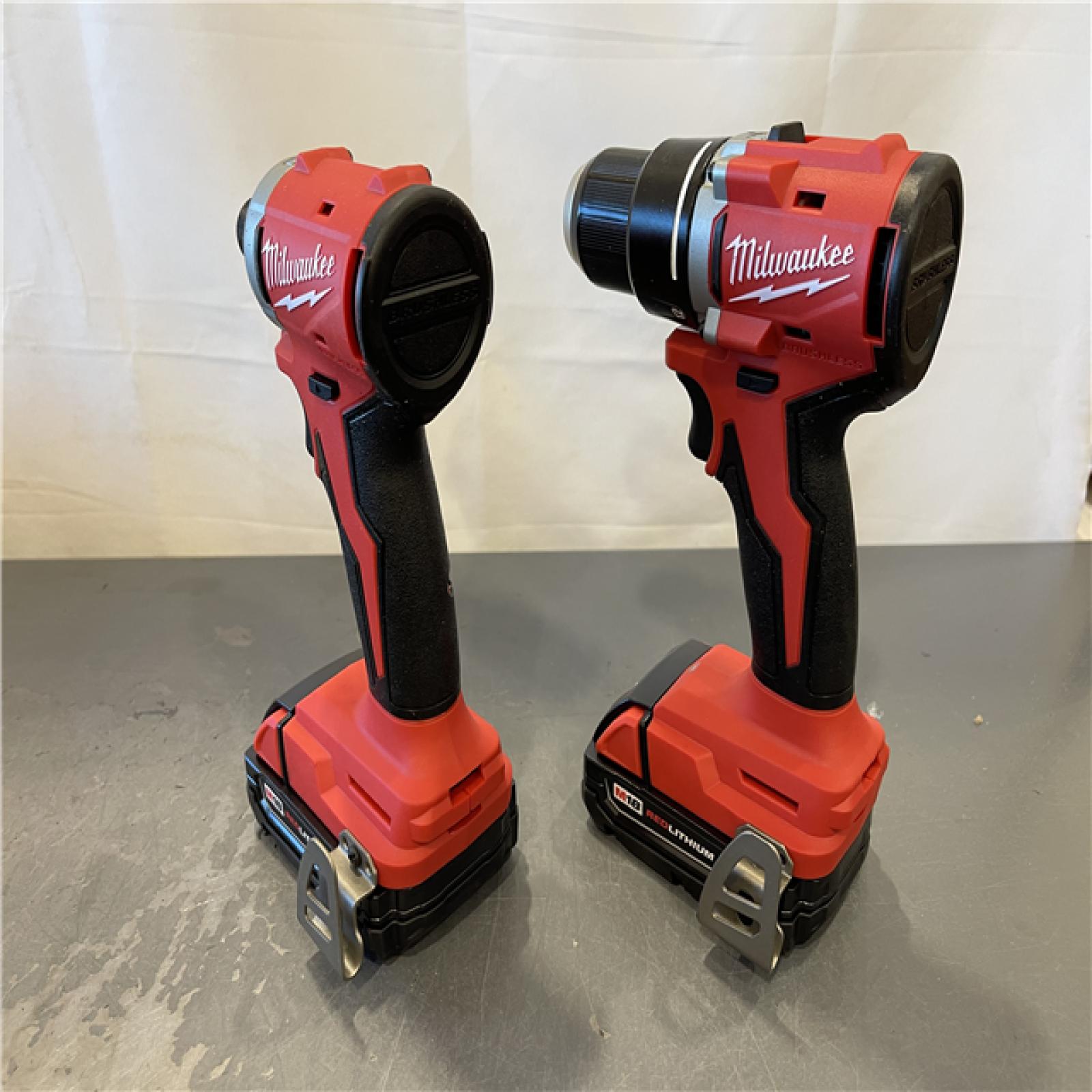 AS-IS - Milwaukee M18 18V Lithium-Ion Brushless Cordless Compact Drill/Impact Combo Kit