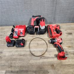 HOUSTON LOCATION - AS-IS MILWAUKEE 3 TOOL COMBO KIT W/ (2) BATTERY & CHARGER