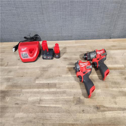 HOUSTON LOCATION - AS-IS Milwaukee 2 Tool Combo Kit W/ (2) Battery & Charger