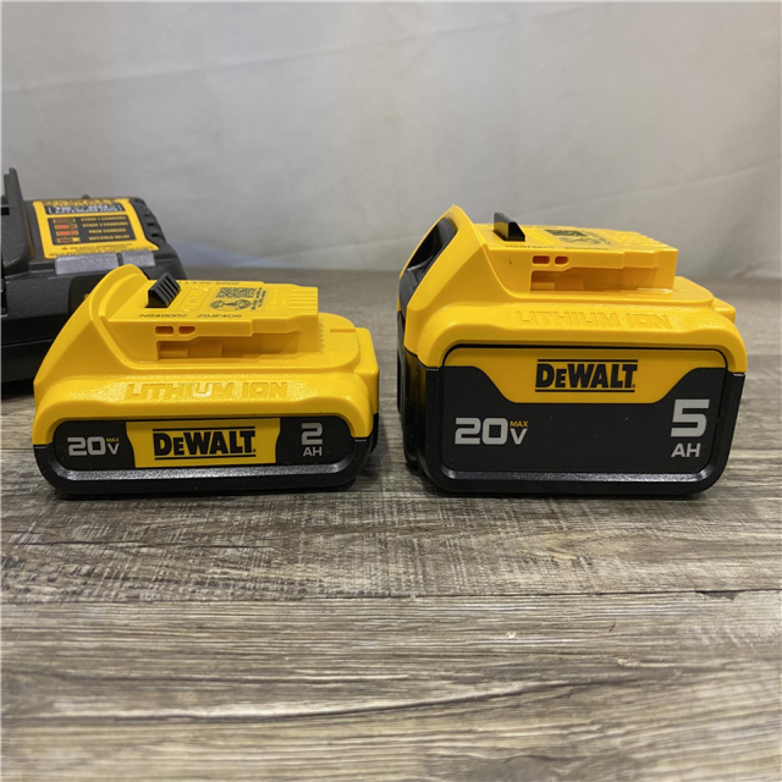 AS-IS DEWALT 20V MAX Lithium-Ion Battery Kit with 5.0Ah and 2.0Ah Battery and Charger