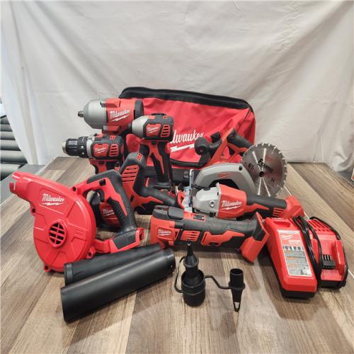 AS-IS- Milwaukee M18 18-Volt Lithium-Ion Cordless 9-Tool Combo Kit with 2-Batteries  Charger and Tool Bag