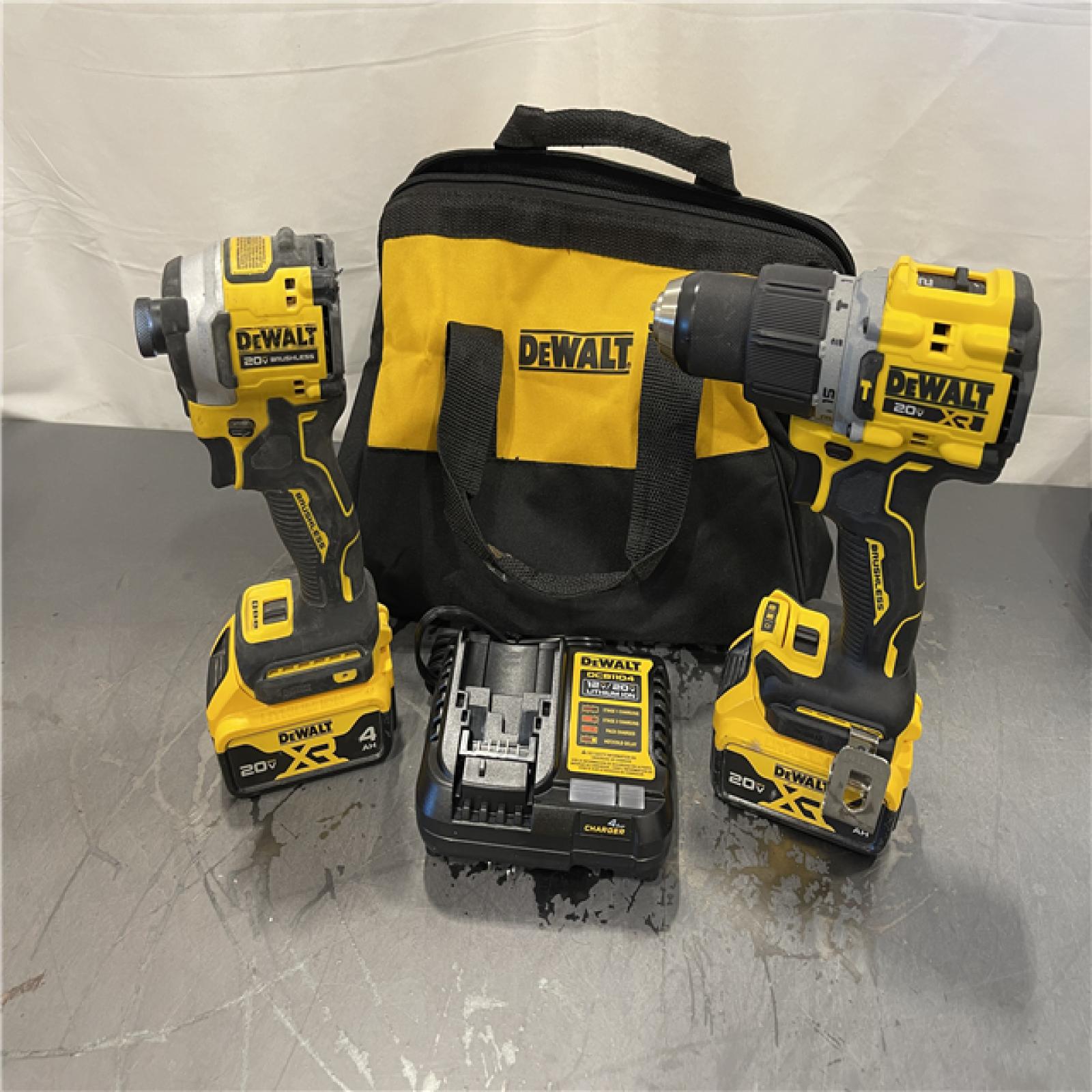 AS-IS - DEWALT 20V MAX XR Hammer Drill and ATOMIC Impact Driver 2 Tool Cordless Combo Kit