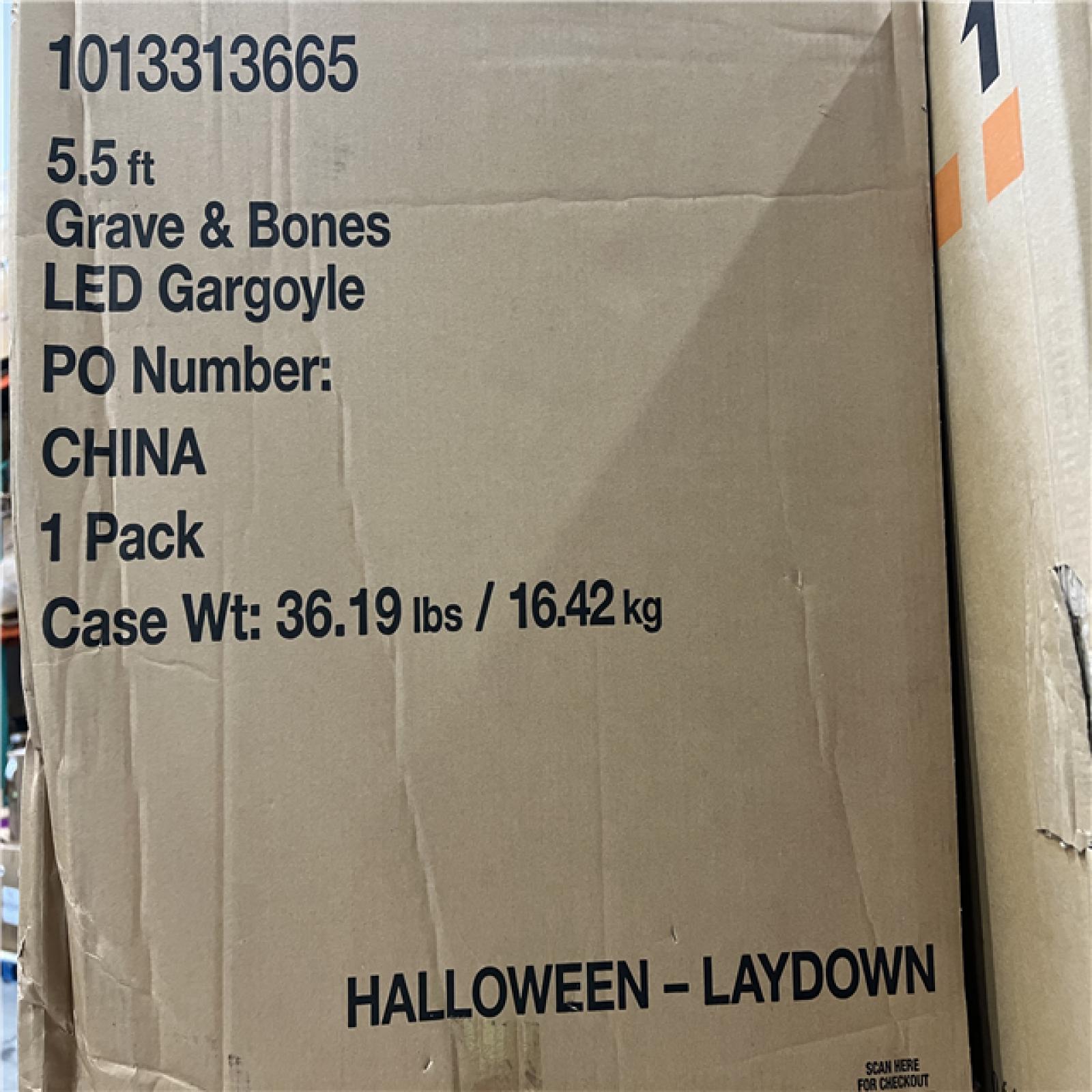 DALLAS LOCATION- AS-IS Home Accents Holiday 5.5 ft. Grave & Bones LED Gargoyle H13