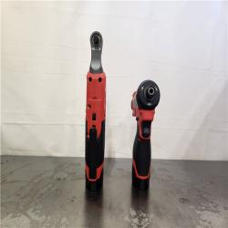AS-IS- Milwaukee M12 FUEL 12V Lithium-Ion Cordless 3/8 in. Ratchet and 1/4 in. Impact Driver Kit