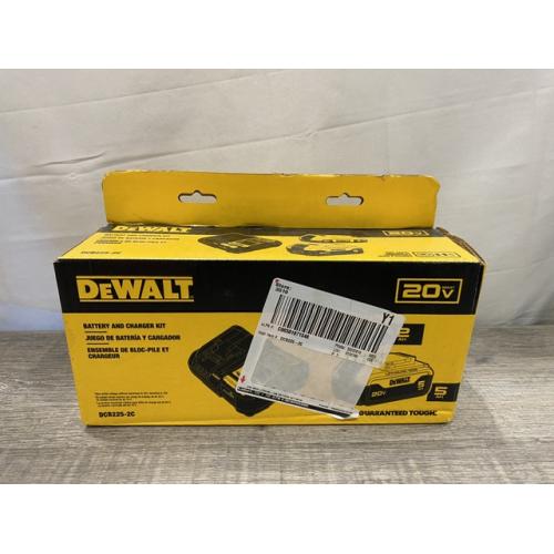 NEW - DEWALT 20V MAX Lithium-Ion Battery Kit with 5.0Ah and 2.0Ah Battery and Charger