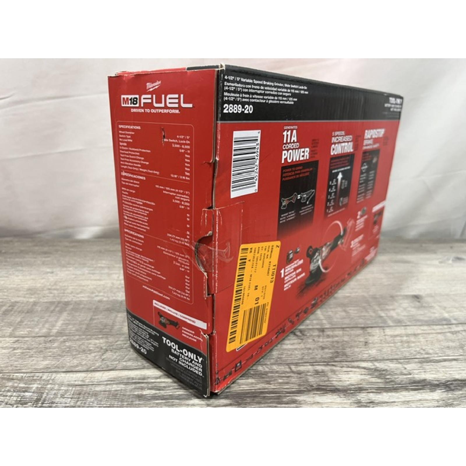 NEW - Milwaukee FUEL 18V Lithium-Ion Brushless Cordless 4-1/2 in./5 in. Grinder with Variable Speed & Slide Switch (Tool-Only)