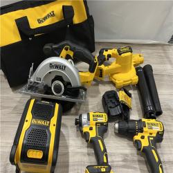 AS-IS DEWALT 20-Volt Max Lithium-Ion 10-Tool Cordless Combo Kit with Two 2.0 Ah Batteries  Charger and 2 Bags