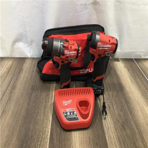 AS-IS Milwaukee FUEL 12-Volt Lithium-Ion Brushless Cordless Hammer Drill and Impact Driver Combo Kit