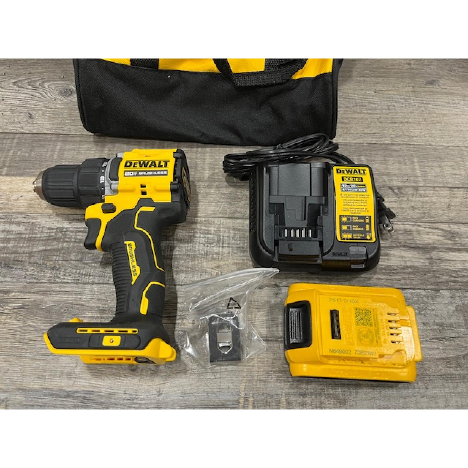 AS-IS DEWALT Atomic 20V Lithium-Ion Cordless Compact 1/2 in. Drill/Driver Kit