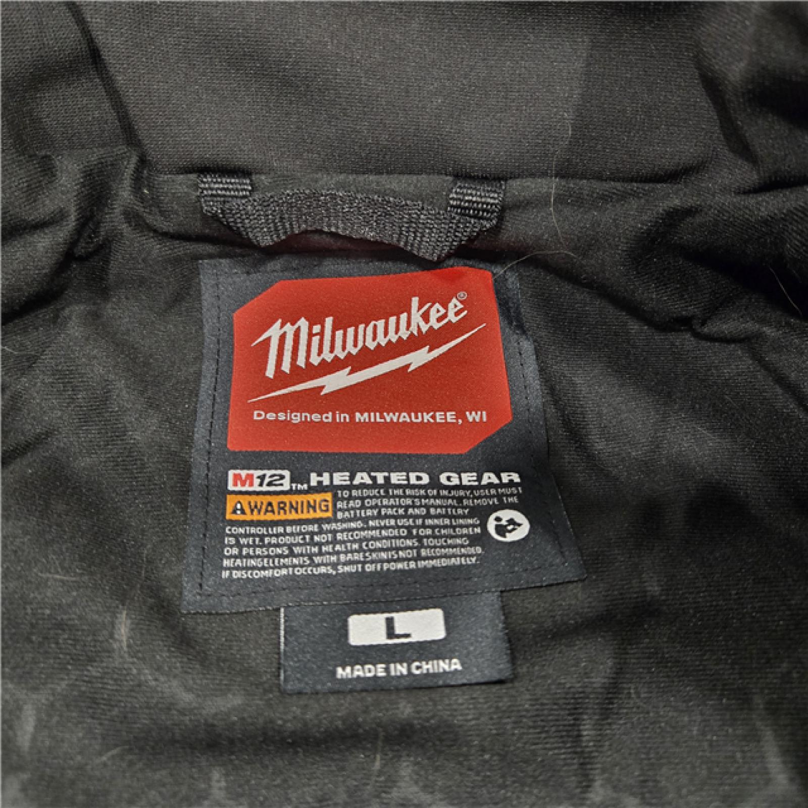 AS-IS Milwaukee Black Large Men's MB12 Heated TOUGHSHELL Jacket