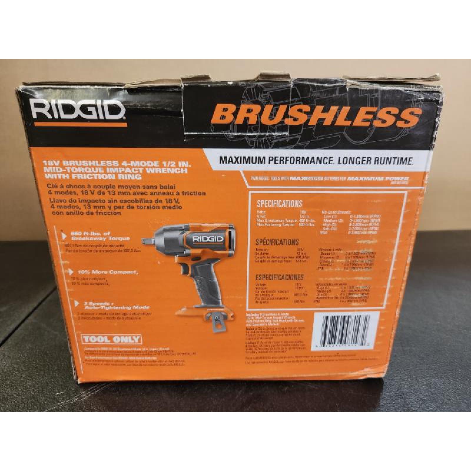 Phoenix NEW RIDGID 18V Brushless Cordless 4-Mode 1/2 in. High-Torque Impact Wrench (Tool Only)