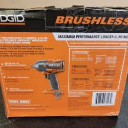Phoenix NEW RIDGID 18V Brushless Cordless 4-Mode 1/2 in. High-Torque Impact Wrench (Tool Only)