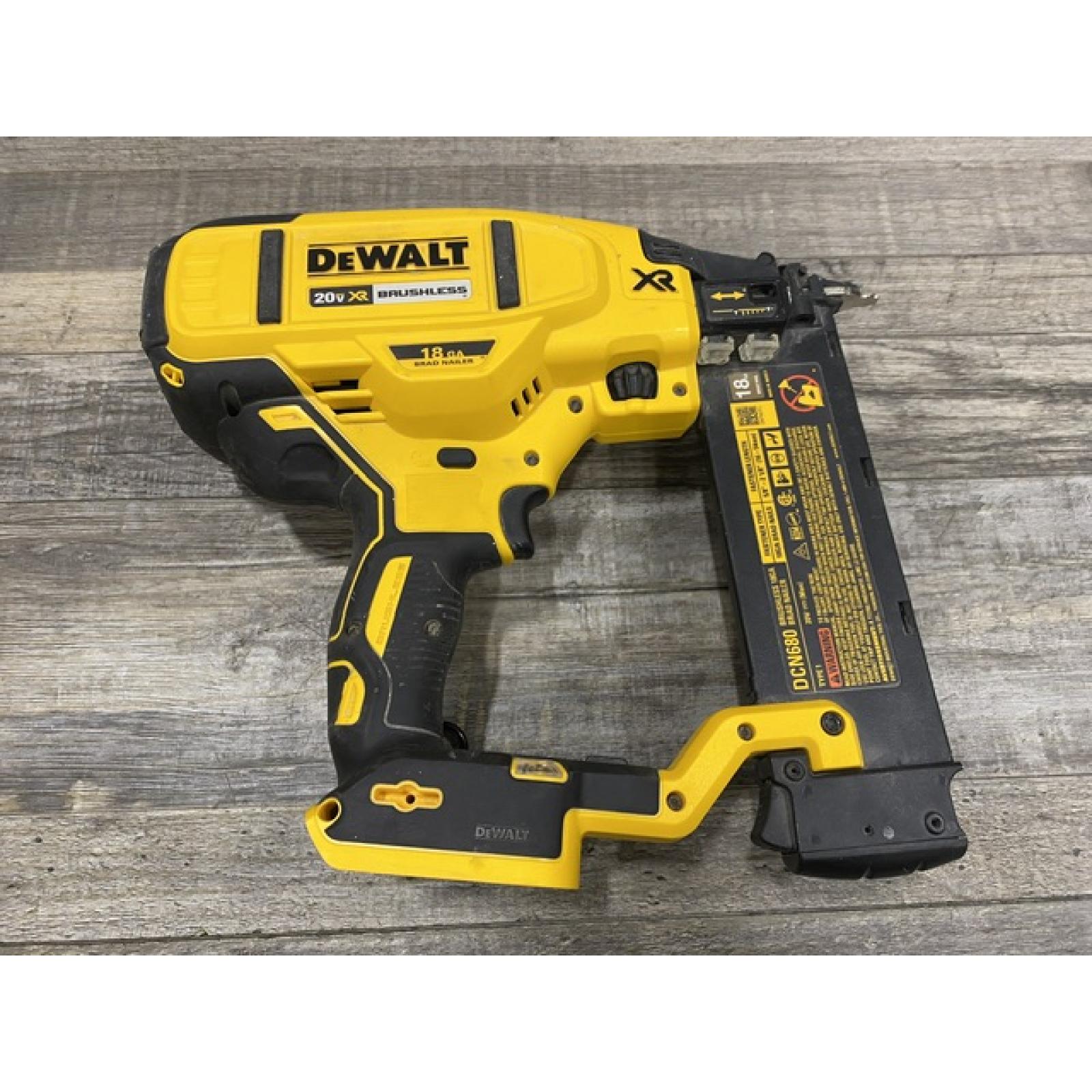 AS-IS DEWALT 20V MAX XR Lithium-Ion Electric Cordless 18-Gauge Brad Nailer (Tool Only)